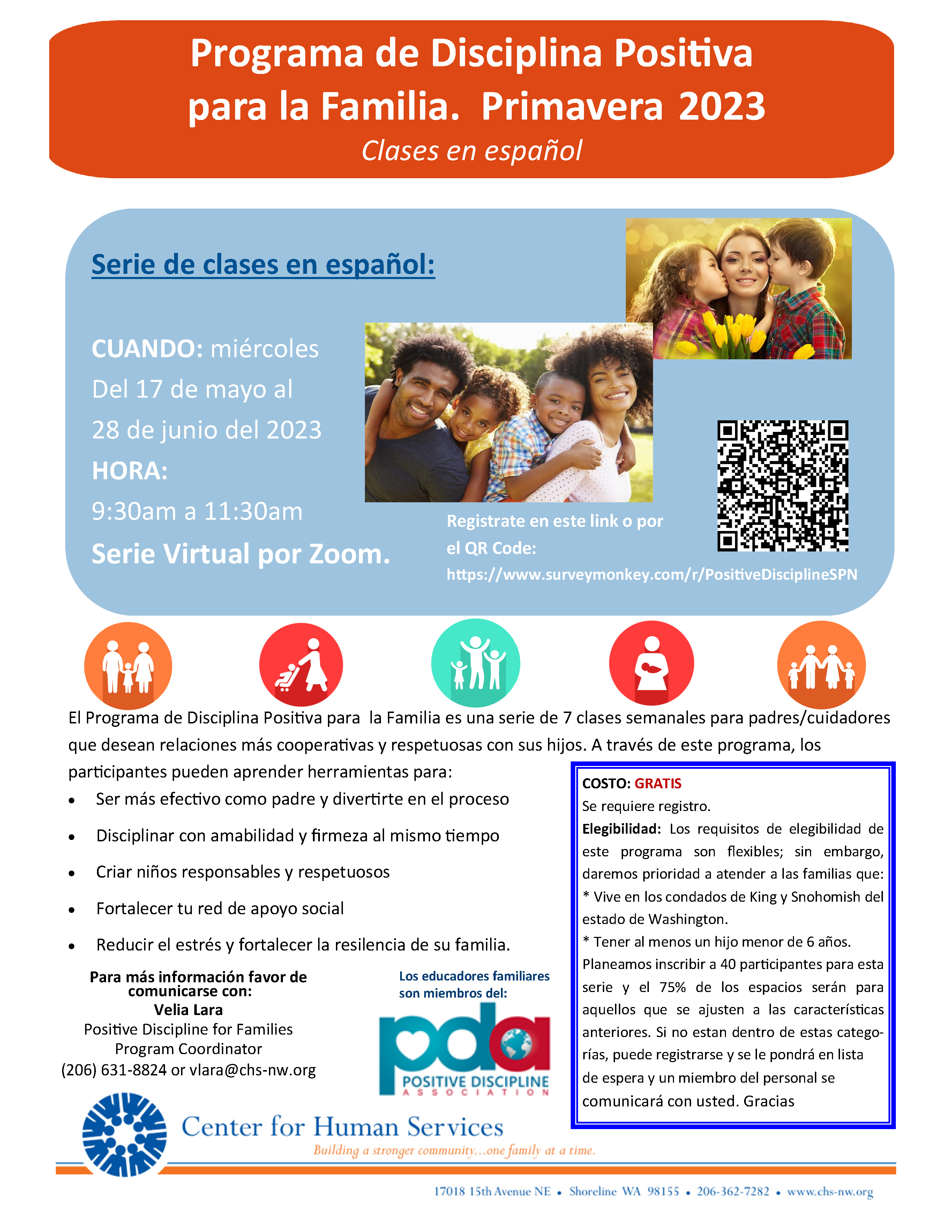 Positive Discipline Spanish (Spring 2023) Spanish Flyer